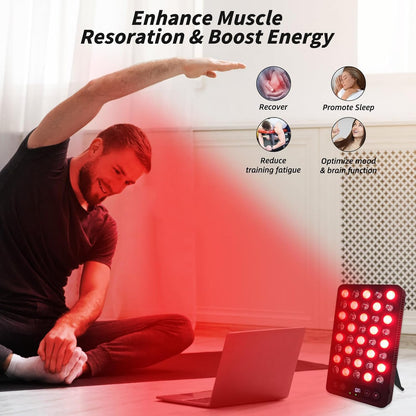 Red Light Therapy for Body,Red Light Panel 660Nm 850Nm, Built in Timer,40 Leds,200W High Power Panel Used to Promote Sleep, Improve Body, Relieve Muscle Fatigue-Red Light Therapy for Face